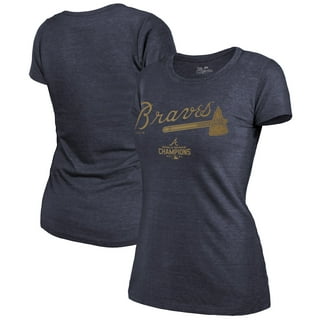  MLB Atlanta Braves Women's Tri Blend Multi Count V Neck Tee,  Large, Navy : Sports Fan T Shirts : Sports & Outdoors
