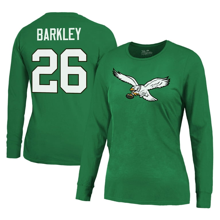 売れ筋商品|||マジェスティック Tシャツ トップス レディース Women's Saquon Barkley Kelly Green Philadelphia Eagles Name Number Long Sleeve T-Shirt Kelly Green Women's Majestic Threads Saquon Barkley Midnight Green
