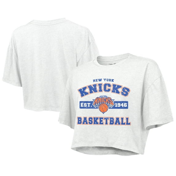 Women's Majestic Threads White New York Knicks Boxy Crop Top