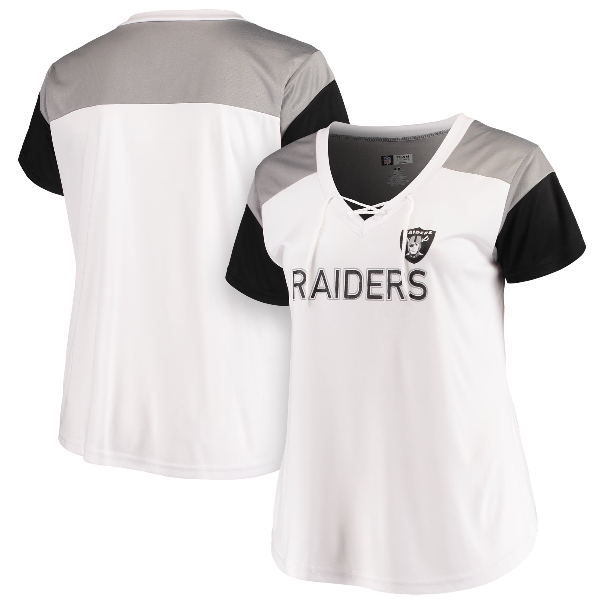 New White Las Vegas Raiders Glitter Jersey for Women Black Silver