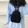 thumbnail image 1 of Women's Makeup Bag, InsCrazy Mini Backpack Ins Cute OL Commuting Small Cosmetic Bag Corduroy Texture Student Versatile Schoolbag Adjustable Shoulder Strap Fashion Design, 1 of 6
