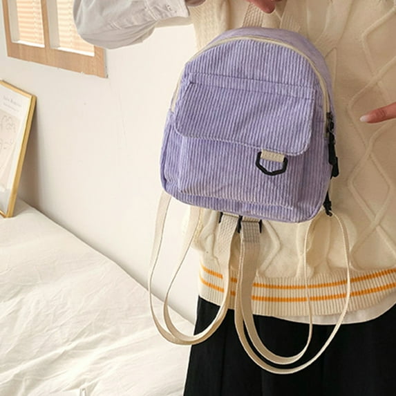 Women's Makeup Bag, InsCrazy Mini Backpack Ins Cute OL Commuting Small Cosmetic Bag Corduroy Texture Student Versatile Schoolbag Adjustable Shoulder Strap Fashion Design