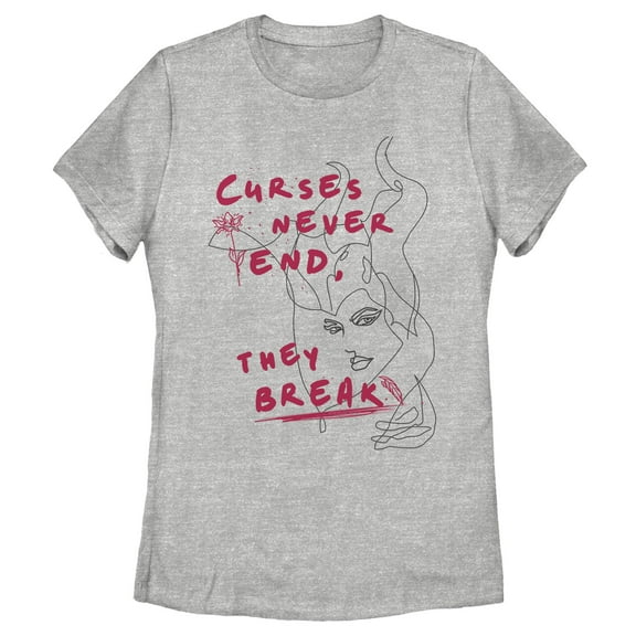 Women's Maleficent: Mistress of All Evil Curses Don't End  Graphic Tee Athletic Heather Medium