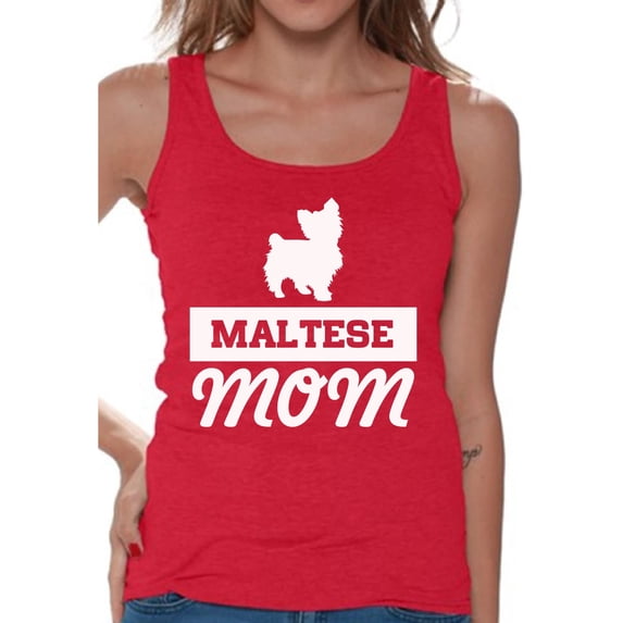 Women's Maltese Dog Mom Graphic Tank Tops Pet Lover Gift