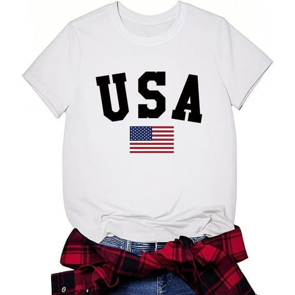 Women’s Mama 4th of July Shirt – USA Flag Graphic Tee – Patriotic T-Shirt for Mom