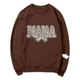 thumbnail image 1 of Women's Mama Graphic Crewneck Oversized Sweatshirt - Long Sleeve Fleece Bow Print Fall Winter Tops, 1 of 5