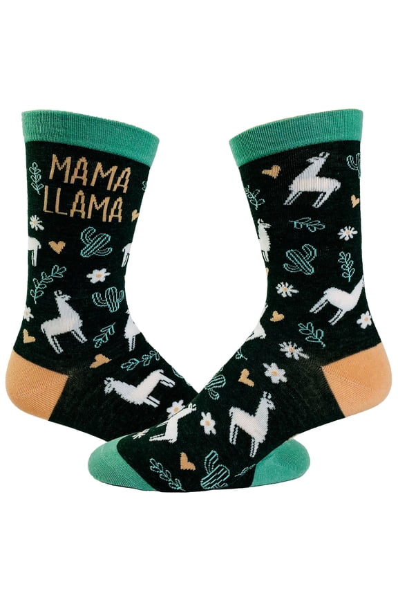 Women's Mama Llama Socks Funny Alpaca Mother's Day Cute Animal Novelty Footwear