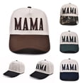 thumbnail image 1 of Women’s Mama Trucker Hat Trendy Embroidered Adjustable Mom Baseball Cap Two-Tone Ponytail Hat, Multicolor, 1 of 3