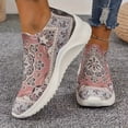 thumbnail image 1 of Women‘s Mandala Print Casual Sneakers  Soft Sole Platform Slip On Walking Shoes  Low-top Breathable Shoes, 1 of 5