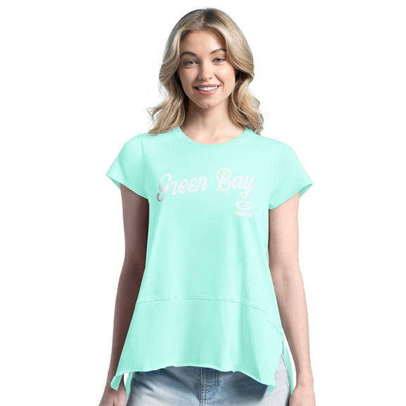 Women's Margaritaville Mint Green Bay Packers Gametime Is Paradise T-Shirt