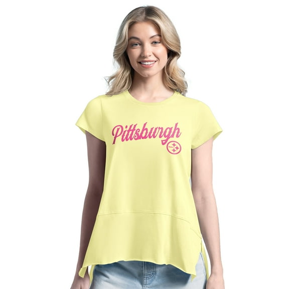 Women's Margaritaville Yellow Pittsburgh Steelers Gametime Is Paradise T-Shirt