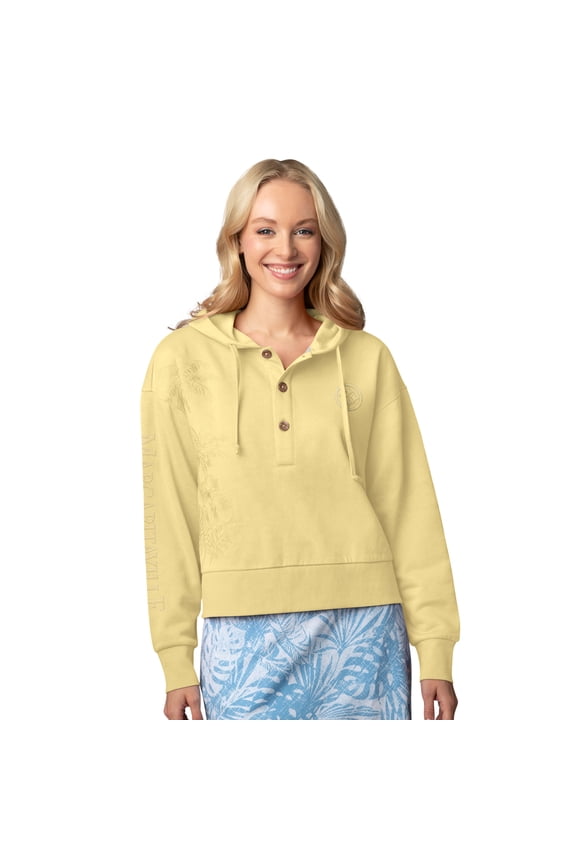 Women's Margaritaville Yellow Pittsburgh Steelers Island Dream Solid Pullover Hoodie