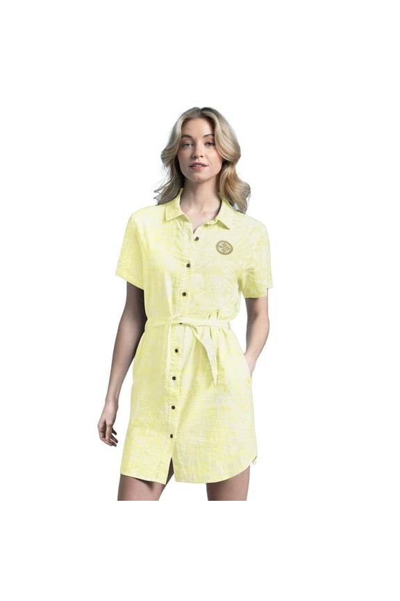 Women's Margaritaville  Yellow Pittsburgh Steelers Palm Linen Dress