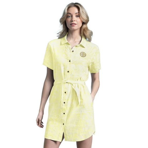 Women's Margaritaville Yellow Pittsburgh Steelers Palm Linen Dress