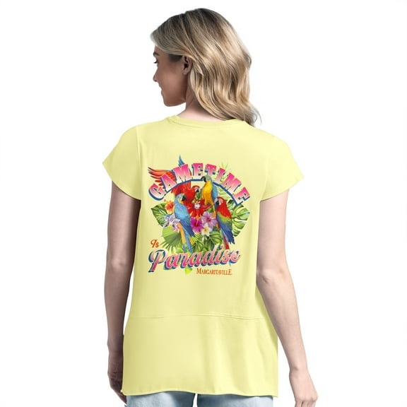 Women's Margaritaville Yellow San Diego Padres Gametime is Paradise T-Shirt