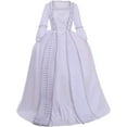 thumbnail image 1 of Women's Marie Antoinette Ball Gown 18th Century White Ruffle Sack-back Rococo Gown Dress, 1 of 8