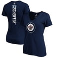 thumbnail image 1 of Women's Mark Scheifele Navy Winnipeg Jets Playmaker V-Neck T-Shirt, 1 of 3