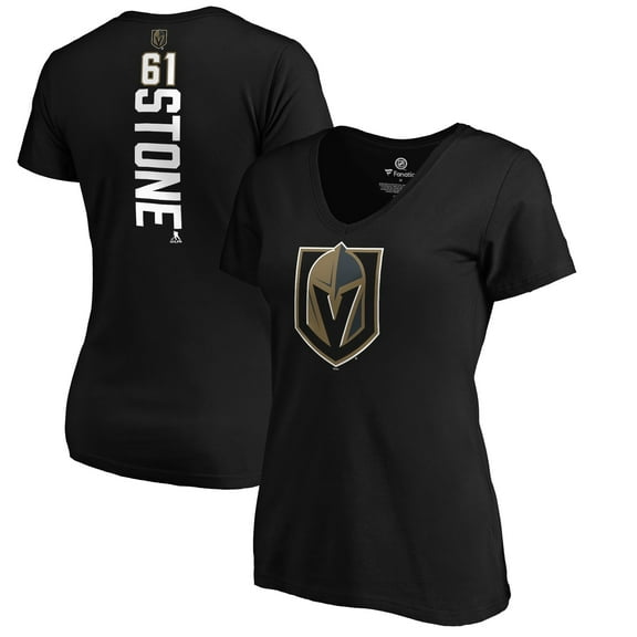 Women's Mark Stone Black Vegas Golden Knights Playmaker V-Neck T-Shirt