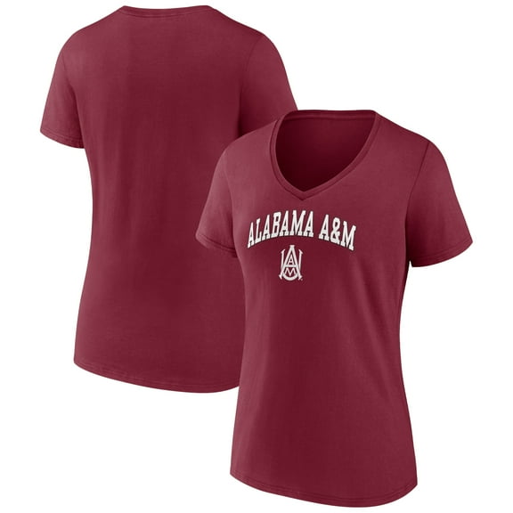 Women's Maroon Alabama A&M Bulldogs Campus V-Neck T-Shirt