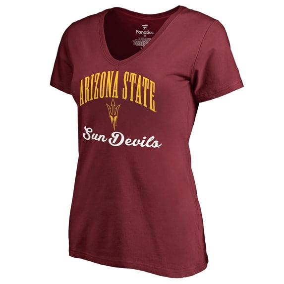 Women's Maroon Arizona State Sun Devils Victory Script T-Shirt