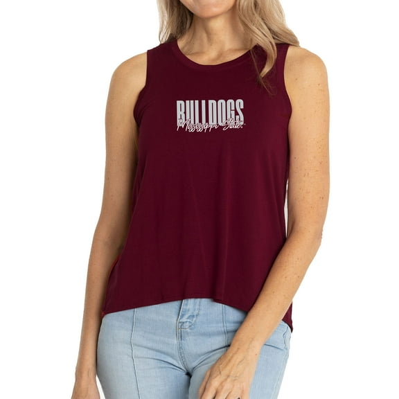 Women's Maroon Mississippi State Bulldogs A-Line Hannah High Neck Tank Top