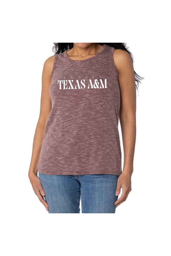 Women's Maroon Texas A&M Aggies Blake Sandwash Rib-Knit Tri-Blend Tank Top