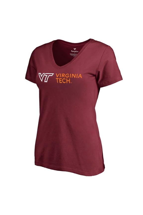 Women's Maroon Virginia Tech Hokies Logo V-Neck T-Shirt