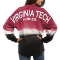 thumbnail image 1 of Women's Maroon Virginia Tech Hokies Ombre Long Sleeve Dip-Dyed Spirit Jersey, 1 of 3