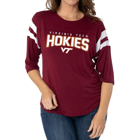 Women's Maroon Virginia Tech Hokies Relaxed Abigail Half-Sleeve T-Shirt