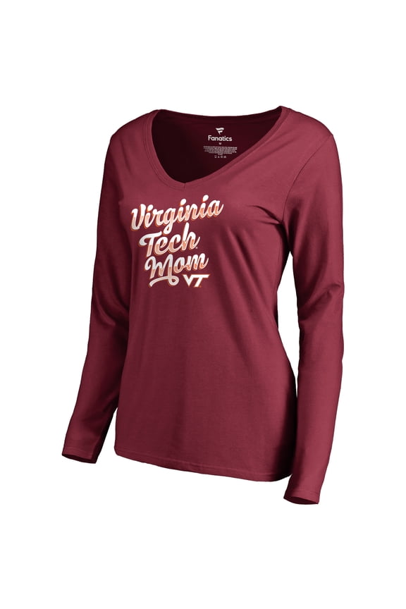 Women's Maroon Virginia Tech Hokies Team Mom Long Sleeve T-Shirt