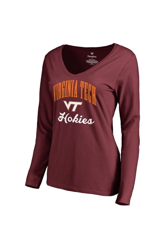 Women's Maroon Virginia Tech Hokies Victory Script Long Sleeve T-Shirt