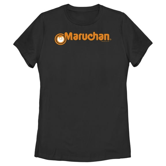 Women's Maruchan Orange Logo  Graphic Tee Black X Large