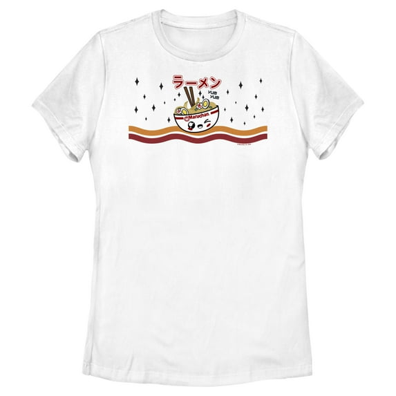 Women's Maruchan Ramen Bowl Sparkles Graphic Tee White 2X Large