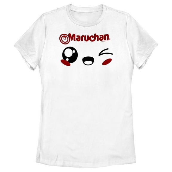 Women's Maruchan Winky Face  Graphic Tee White X Large