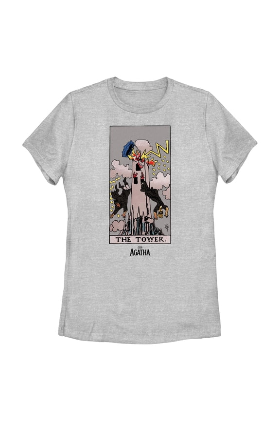 Women's Marvel: Agatha All Along The Tower Tarot Card Graphic T-Shirt