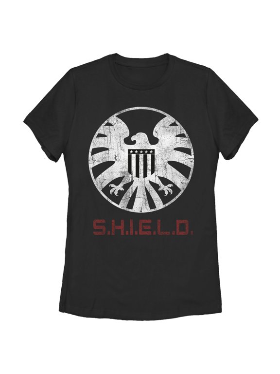 Women's Marvel Agents of SHIELD Distressed Logo Graphic Tee Black Medium