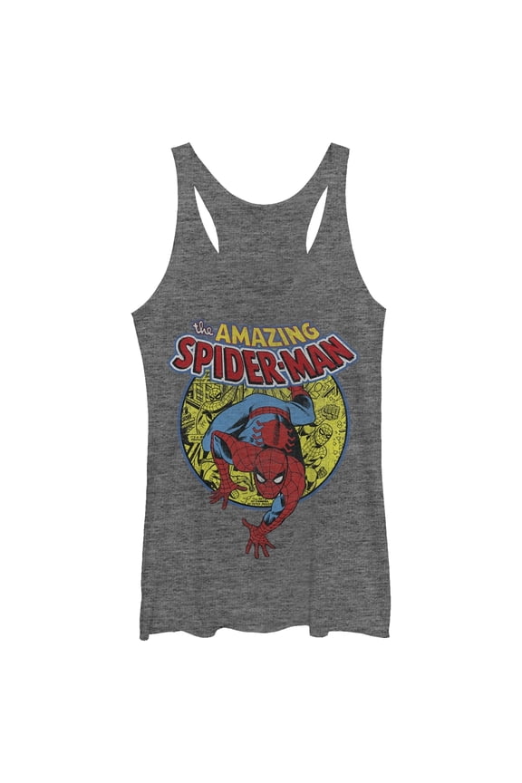 Women's Marvel Amazing Spider-Man Responsibility Racerback Tank Top Gray Heather Small