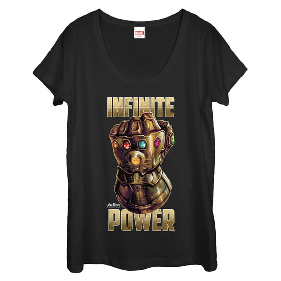 Women's Marvel Avengers: Avengers: Infinity War Gauntlet Power Scoop Neck Black Medium