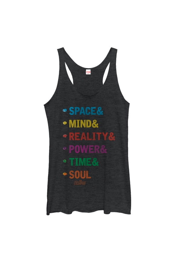 Women's Marvel Avengers: Avengers: Infinity War Gift of Gauntlet Racerback Tank Top Black Heather Medium