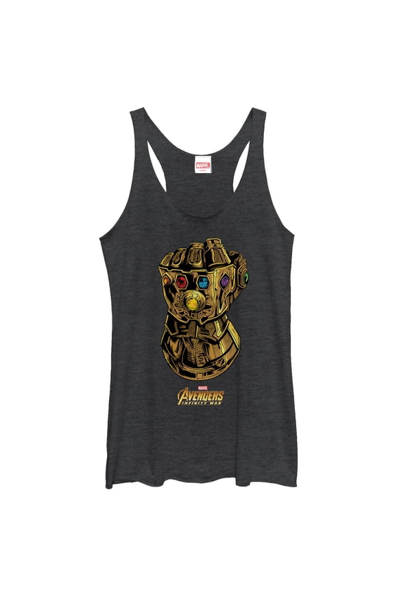 Women's Marvel Avengers: Avengers: Infinity War Power Gauntlet Racerback Tank Top Black Heather X Small