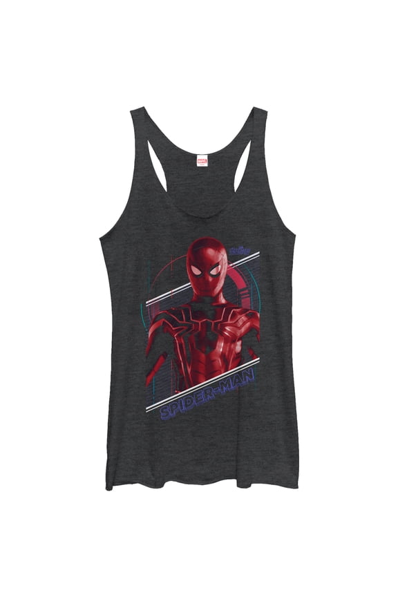 Women's Marvel Avengers: Avengers: Infinity War Spider-Man Tech  Racerback Tank Top Black Heather Small