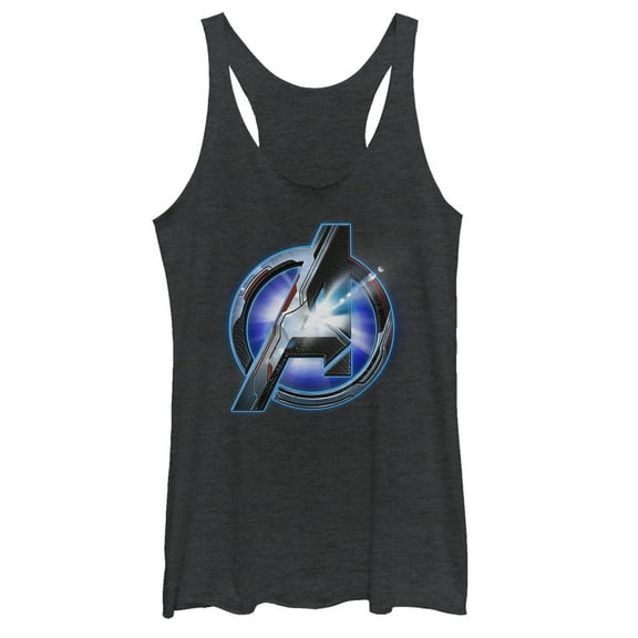 Women's Marvel Avengers: Endgame Arc Reactor Logo  Racerback Tank Top Black Heather 2X Large