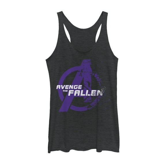 Women's Marvel Avengers: Endgame Avenge Fallen Dust Racerback Tank Top Black Heather 2X Large