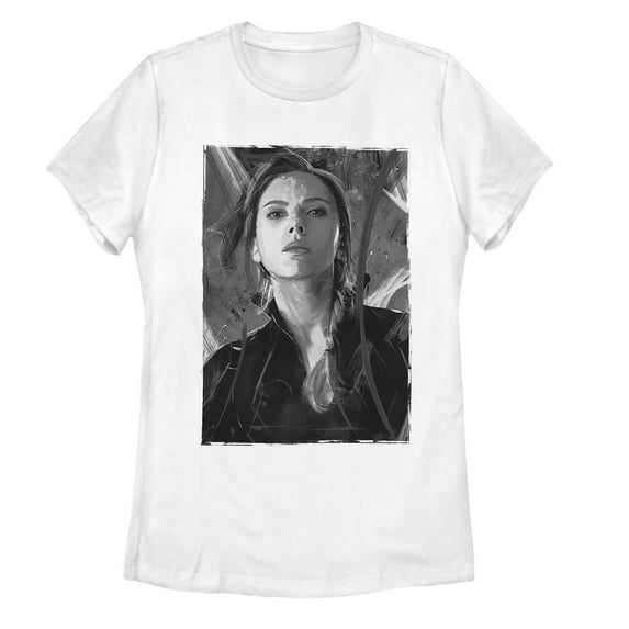 Women's Marvel Avengers: Endgame Black Widow Greyscale Graphic Tee White X Large
