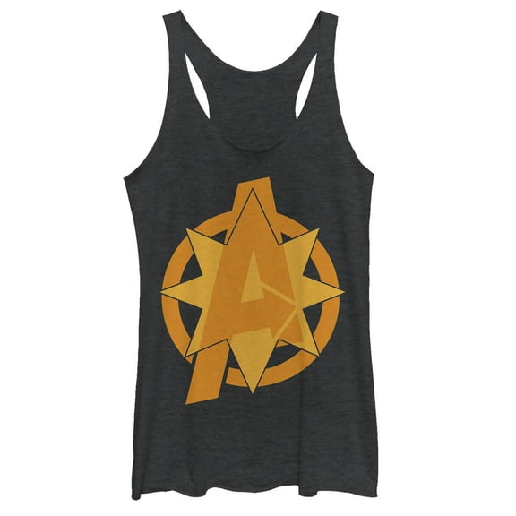 Women's Marvel Avengers: Endgame Comic Star Logo Racerback Tank Top Black Heather X Large