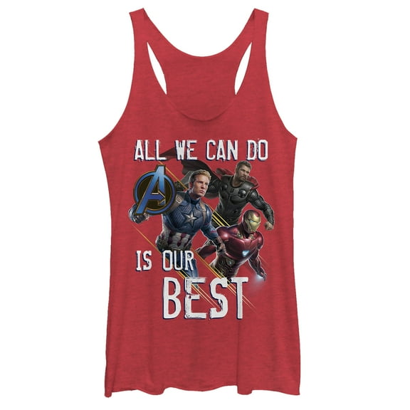 Women's Marvel Avengers: Endgame Do Our Best Racerback Tank Top Red Heather Medium