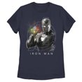 thumbnail image 1 of Women's Marvel Avengers Endgame Glowing Stones Logo Overlay Portrait  Graphic Tee Navy Blue Medium, 1 of 4