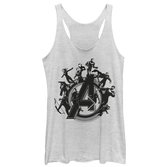Women's Marvel Avengers: Endgame Hero Logo  Racerback Tank Top White Heather Large