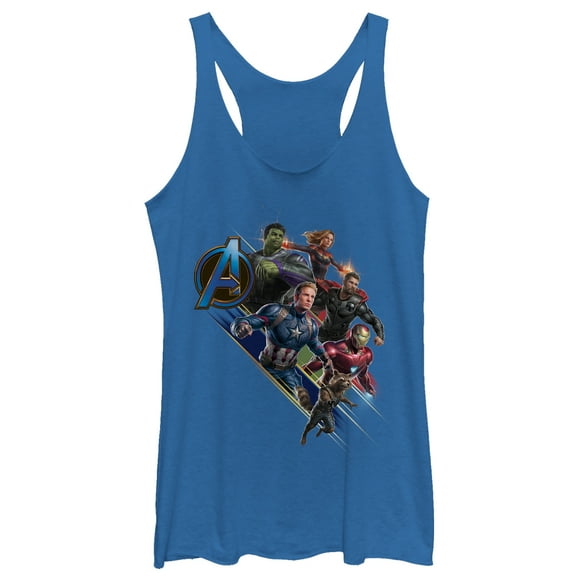Women's Marvel Avengers: Endgame Hero Streak  Racerback Tank Top Royal Blue Heather X Large