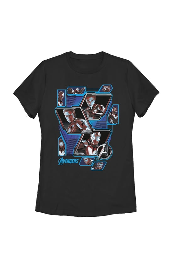 Women's Marvel Avengers: Endgame Hero Tech Panels  Graphic Tee Black X Large